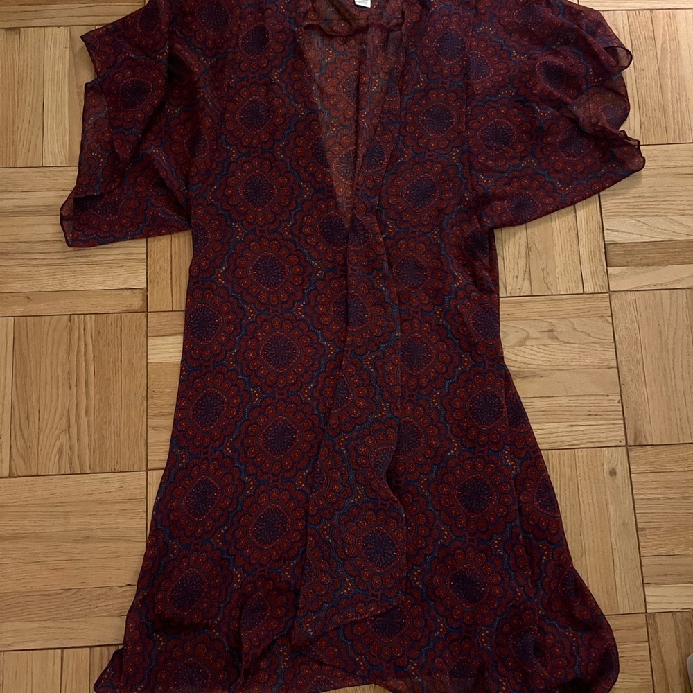 Bohemian Sheer Kimono - Red and Blue